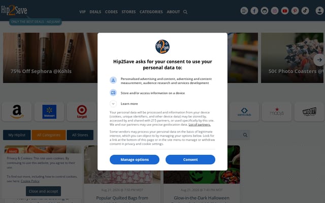 Screenshot of hip2save.com