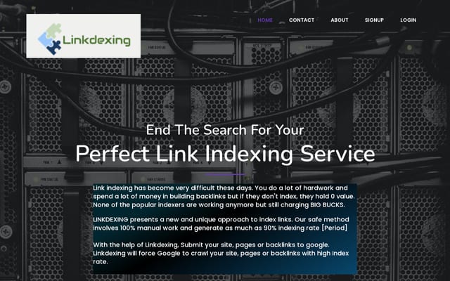 Screenshot of linkdexing.com