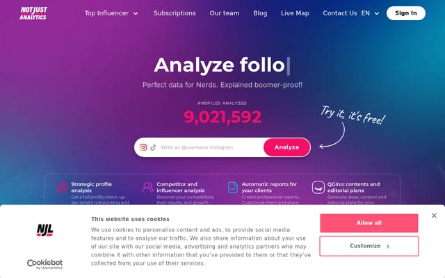 Screenshot of notjustanalytics.com