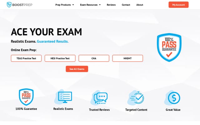 Screenshot of boostprep.com