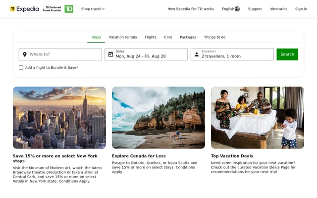 Screenshot of expediafortd.com