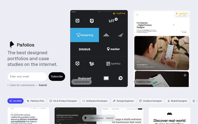 Screenshot of pafolios.com