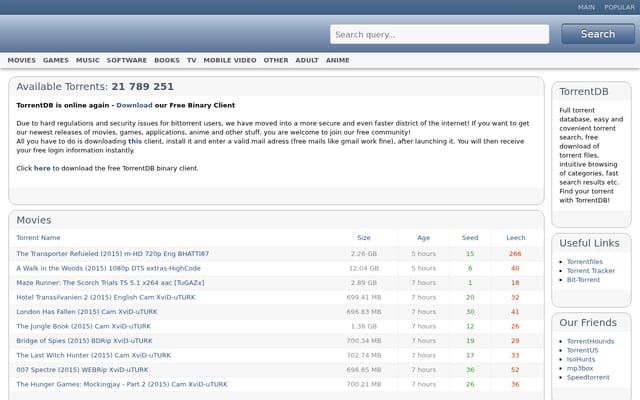 Screenshot of torrentdb.li
