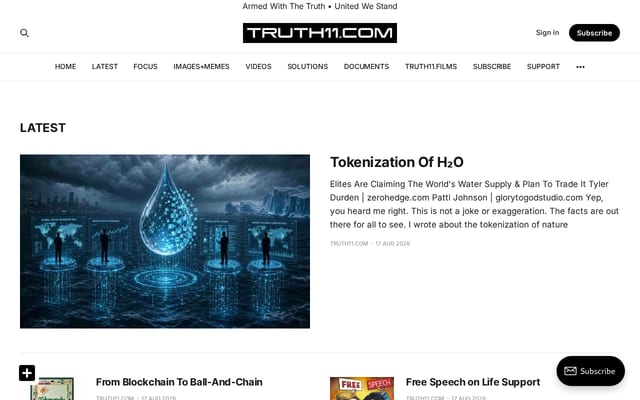 Screenshot of truth11.com
