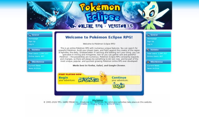 Screenshot of eclipserpg.com