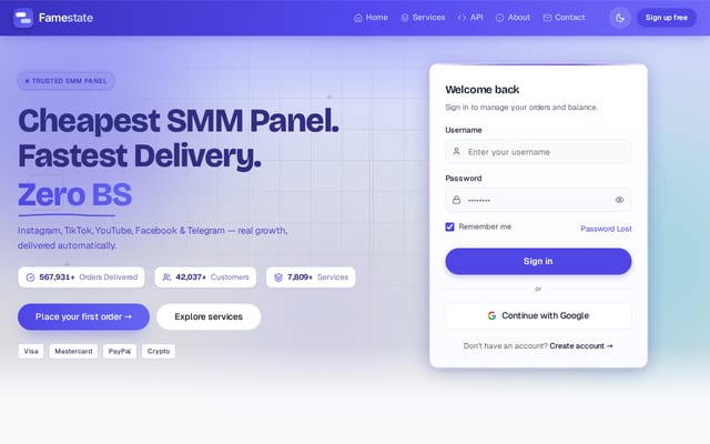 Screenshot of famestate.com