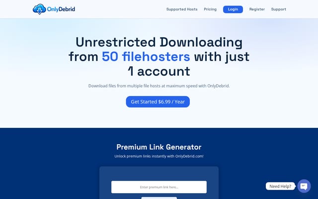 Screenshot of onlydebrid.com