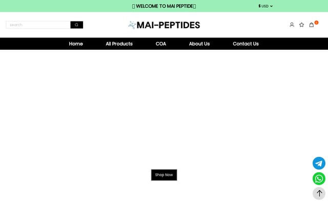 Screenshot of mai-peptides.com