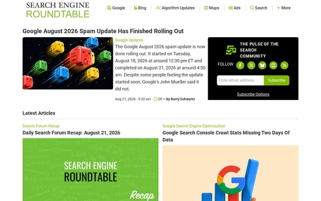 Screenshot of seroundtable.com