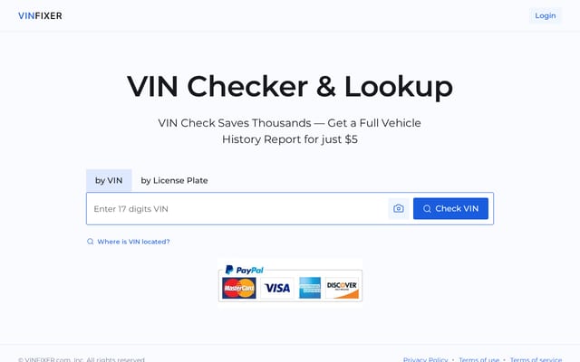 Screenshot of vinfixer.com