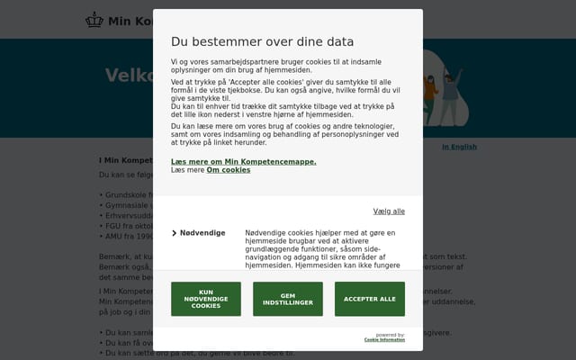 Screenshot of minkompetencemappe.dk