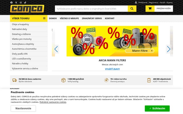 Screenshot of comco.sk