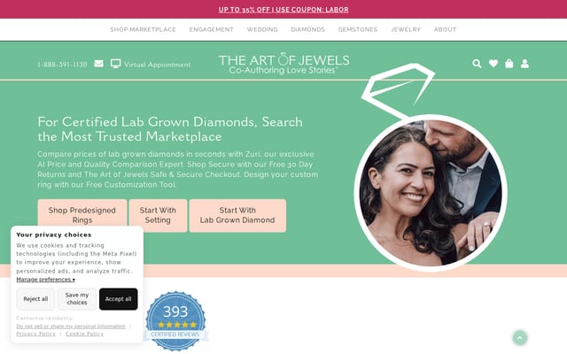 Screenshot of theartofjewels.com