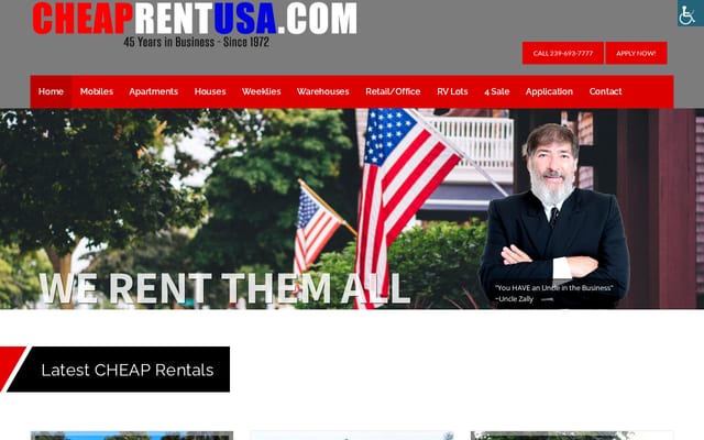 Screenshot of cheaprentusa.com