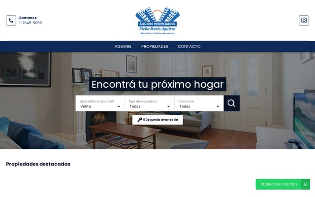 Screenshot of propiedadesaguirre.com.ar