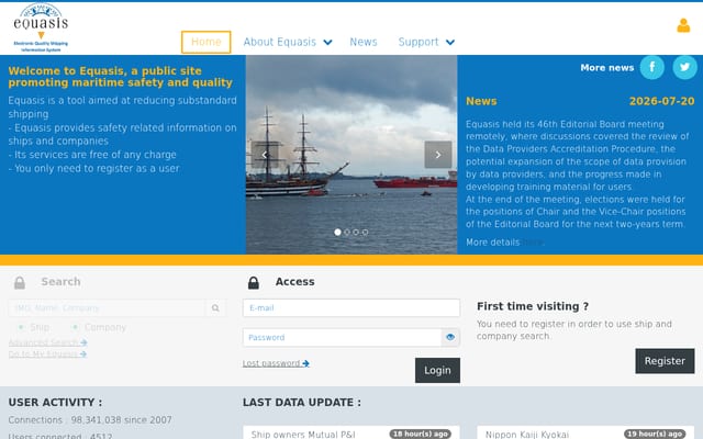 Screenshot of equasis.org