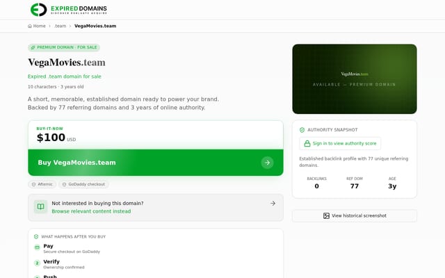 Screenshot of vegamovies.team