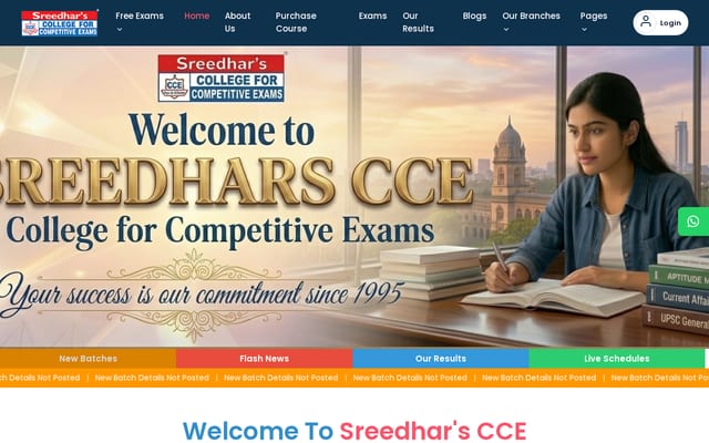 Screenshot of sreedharscce.com