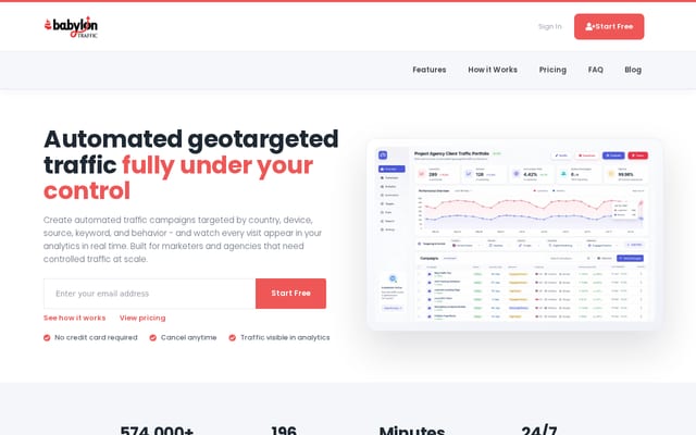Screenshot of babylontraffic.com