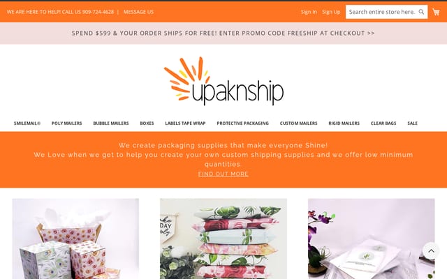 Screenshot of upaknship.com