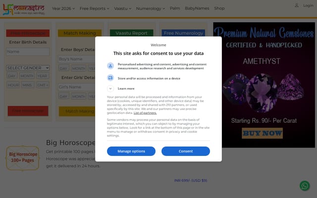 Screenshot of moonastro.com