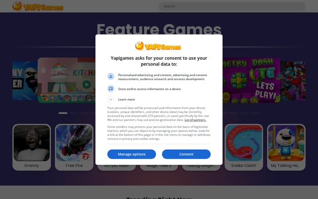 Screenshot of yapigames.com