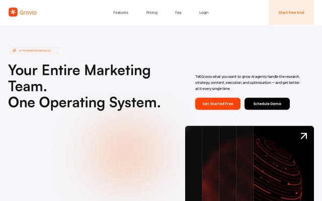Screenshot of grovio.ai