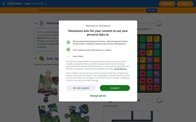 Screenshot of shockwave.com