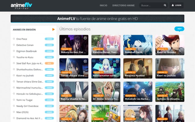 Screenshot of animeflv.net