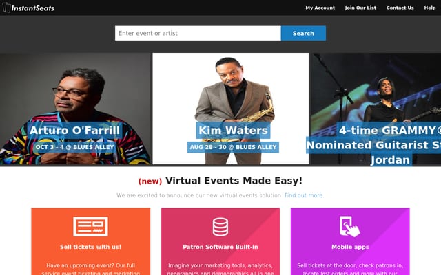 Screenshot of instantseats.com