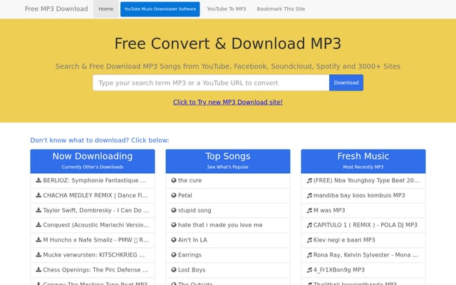 Screenshot of mp3download.one