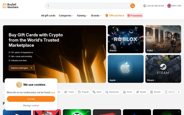Screenshot of buysellvouchers.com