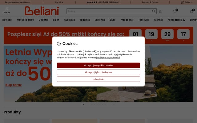Screenshot of beliani.pl