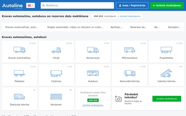 Screenshot of autoline.lv