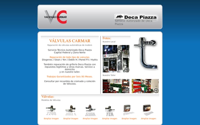 Screenshot of valvulascarmar.com.ar
