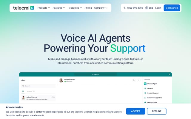 Screenshot of telecmi.com