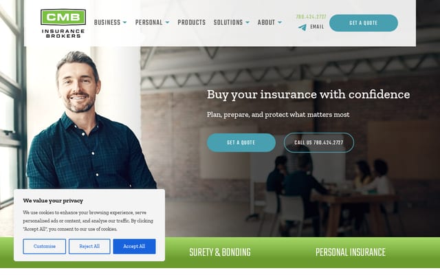 Screenshot of cmbinsurance.ca