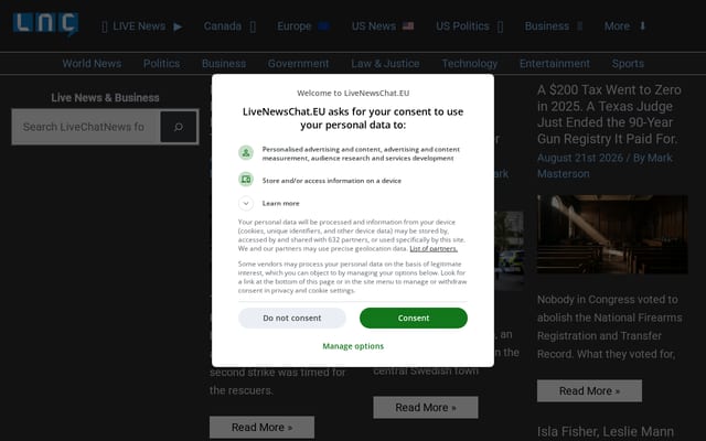 Screenshot of livenewschat.eu