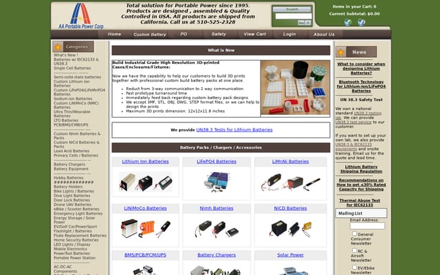Screenshot of batteryspace.com