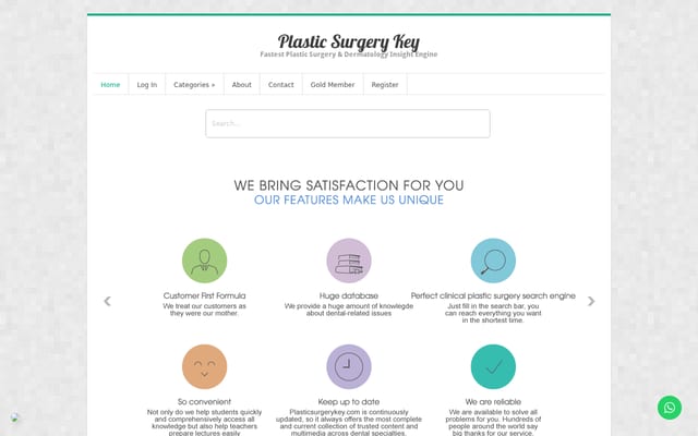 Screenshot of plasticsurgerykey.com
