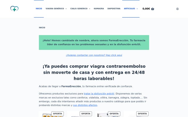 Screenshot of farmaereccion.com