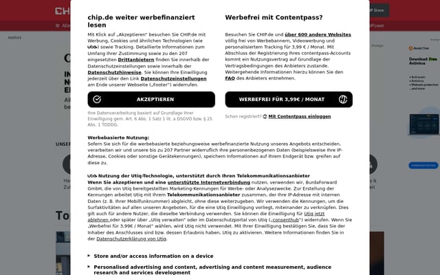 Screenshot of chip.de
