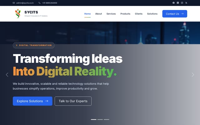 Screenshot of sycits.co.in