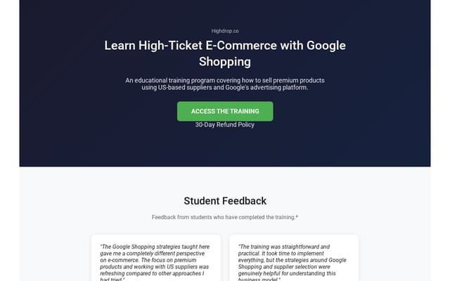 Screenshot of highdrop.co