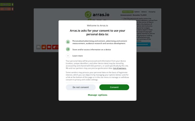 Screenshot of arras.io