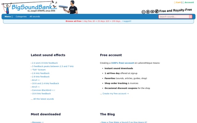 Screenshot of bigsoundbank.com