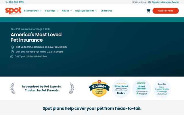 Screenshot of spotpetins.com