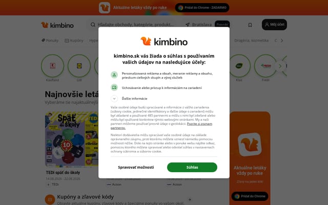 Screenshot of kimbino.sk