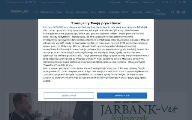 Screenshot of zambrow.org