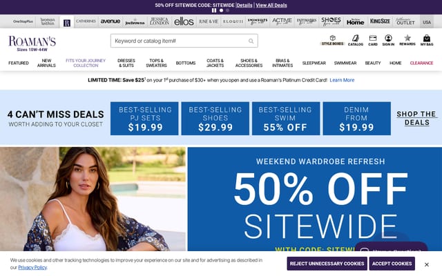 Screenshot of roamans.com